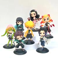 Figura De Anime Demon Slayer 13-15cm Nezuko Tanjirou Zenitsu Inosuke Kyoujurou Giyuu Qposket PVC Juguete Modelo Para Niños Regalo - details 22