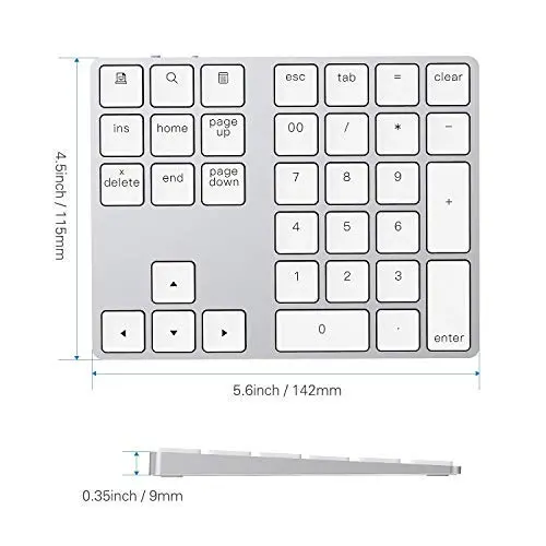 Entrada DE DATOS recargable del teclado del número 34-Key compatible para MacBook - 1