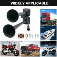Bocina De Aire Electrónica Super Fuerte Dual Bocina Negra 12V 24V Para Coches Camiones Motos Y Vehículos Metal ABS - details 3