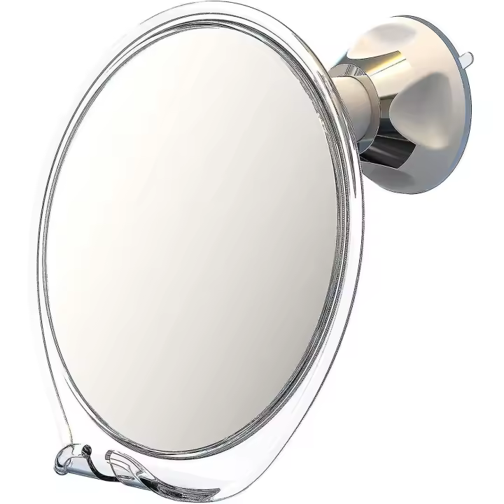 Espejo de Afeitar y Ducha con Tenedor de la Maquinilla de Afeitar - Ventosa Potente - Espejo Anti-niebla Inastillable (claro) - 1