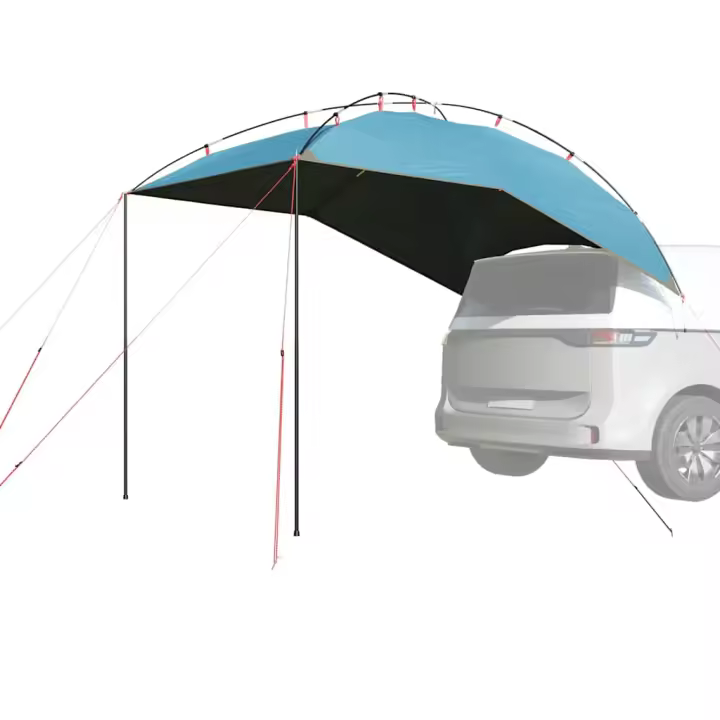 vidaXL Carpa para coche impermeable en color Azul/Verde/Gris y naranja - 1