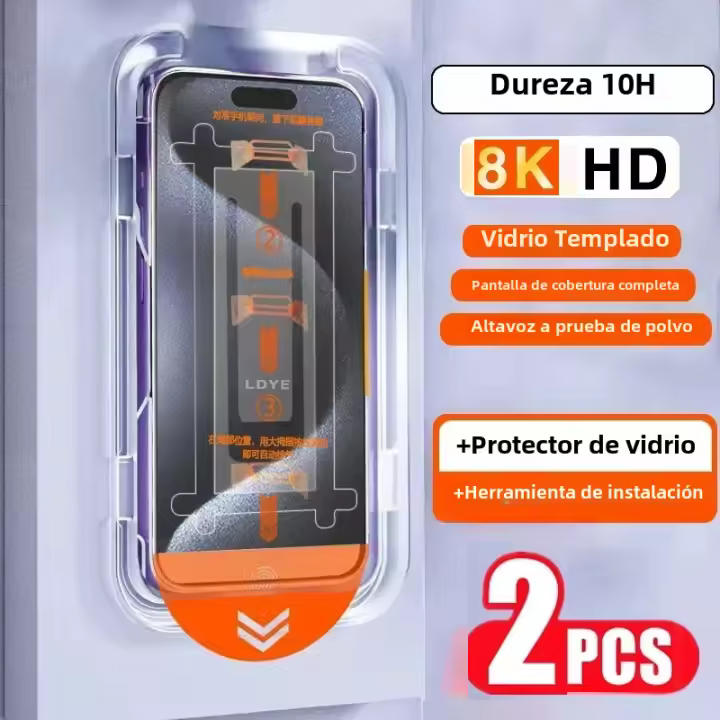 2PCS Protector De Pantalla De Vidrio Templado Para iPhone 15 14 13 12 11 pro Max 14 plus Xr Xs Max X Anti-Spy Anti-Scratch Auto Instalación Sin Polvo - 1
