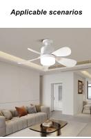 Ventilador De Techo 16 Pulgadas 2-en-1 Con Luz Y Control Remoto Luz Dimmable E27 Soporte Para Dormitorio Sala De Estar Cocina Oficina Baño - details 5