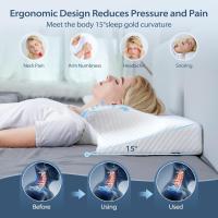 Almohada Cervical de Espuma Viscoelastica, Almohada Ortopedica para Soporte de Cuello, Almohadas Ergonómico para Dormir de Lado y Boca Arriba, 70 x 40 x 8.5/14cm - details 1