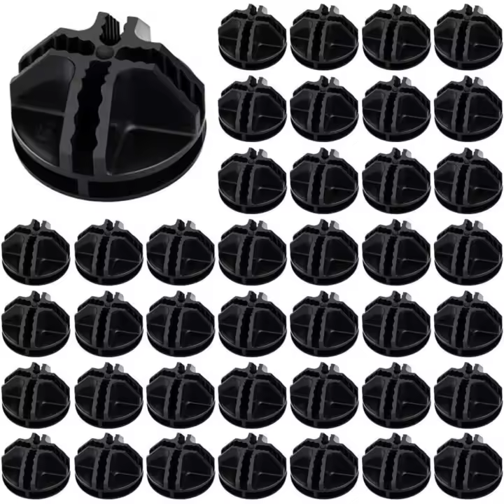 40 piezas de conectores de plástico Cubo de almacenamiento Conectores de cubo de rejilla negra Montaje de gabinete de almacenamiento portátil de plástico para cubos de almacenamiento Estantería Gabinete modular - 1