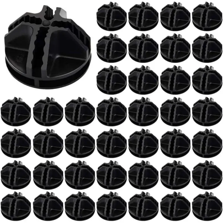40 piezas de conectores de plástico Cubo de almacenamiento Conectores de cubo de rejilla negra Montaje de gabinete de almacenamiento portátil de plástico para cubos de almacenamiento Estantería Gabinete modular - 1