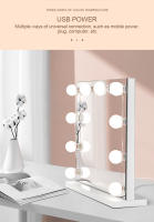 Espejo De Maquillaje LED Con 6/8/10 Luces Táctiles USB Para Mesa De Vestir Iluminación De Pared Para Dormitorio - details 5