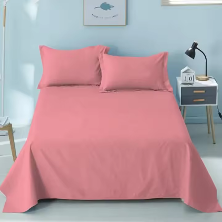 Sábana Sólida Color Dormitorio Simple Pieza Doble Cepillado Sábana De Hotel Escuela B&B Casa Material Poliéster/Celulosa - 1