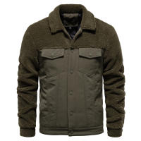 Chaqueta de retales para hombre, chaqueta informal de lana de cordero de alta calidad, talla europea, otoño e invierno, 2024 - details 7
