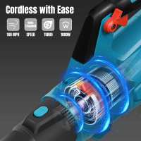 1000W Soplador de hojas inalámbrico - Soplador de hojas eléctrico inalámbrico de 21 V con 2 baterías y cargador, soplador de hojas ligero de 2.0 Ah para cuidado del césped, patio, 790㎡/h - details 3