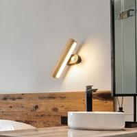 Lámpara De Pared De Madera Rotativa Para Decoración Nórdica conInterruptor Luz LED Moderna Para Dormitorio Sala De Estar Estudio Material Madera Y Metal - details 2