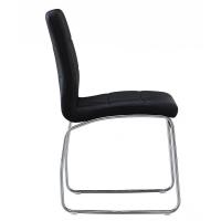 Silla BERTA, cromada, similpiel NEGRA   4 SILLAS Silla multiusos -Base tubular de patin cromado. Diámetro del tubo - 16 mm. -Asiento y respaldo tapizado en similpiel de color negro.  DIMENSIONES : Ancho: 47 cms Fondo: 58 cms Altura: - details 2