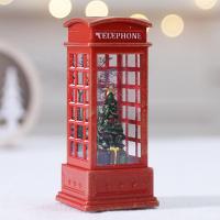 Decoraciones De Navidad Para Escritorio Teléfono Booth Iluminado Con Luces De Viento Y Cristal Regalos De Figuras Y Miniaturas Modernas - details 3