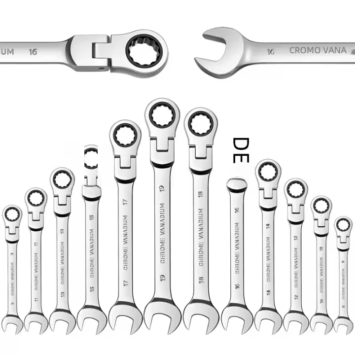 Llave De Eje Flexible Ratchete 1 Pieza Herramienta Métrica Para Auto Y Reparación Del Hogar Con Cabeza Plegable Y Doble Final - 1