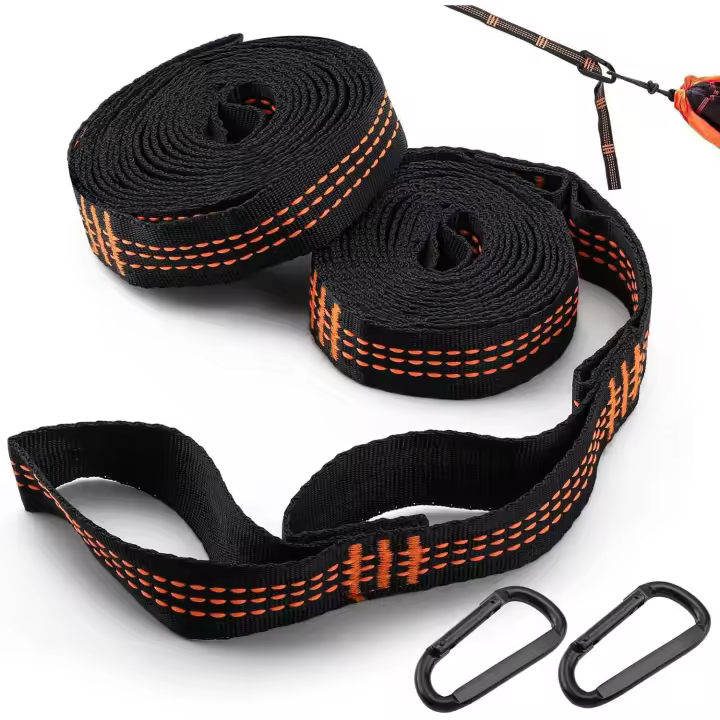 correas para hamaca de 2 m, accesorios colgantes para hamaca de camping, jardín, viajes al aire libre, color naranja. - 1
