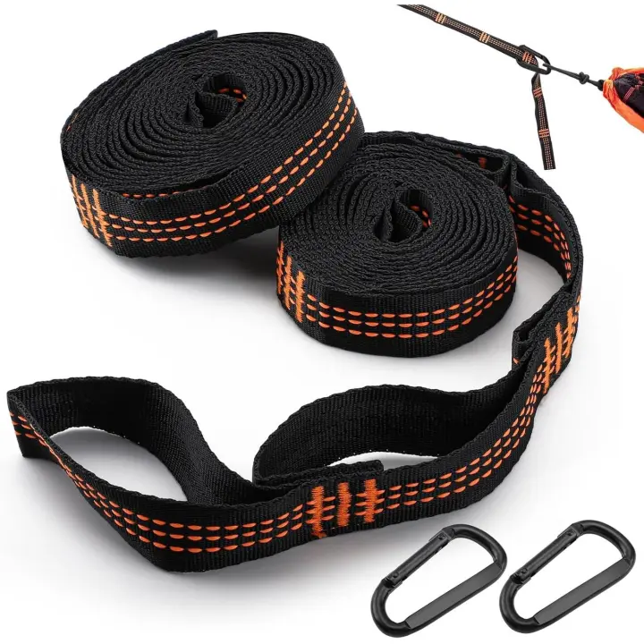 correas para hamaca de 2 m, accesorios colgantes para hamaca de camping, jardín, viajes al aire libre, color naranja. - 1