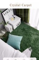 VIKAMA Alfombra De Seda Y Lana Verde Lujo Para Dormitorio Y Sala De Estar Alfombra Nórdica Para Mesa De Café Y Lado De Cama Para Habitación De Niña - details 3