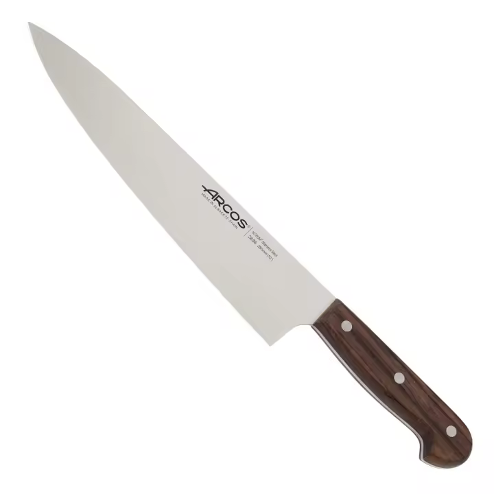Arcos Cuchillo Cocinero Profesional - Hoja de Acero Inoxidable NITRUM 250 mm - Mango de Madera Palisandro - Corte Preciso y Duradero - Serie Atlantico - 1
