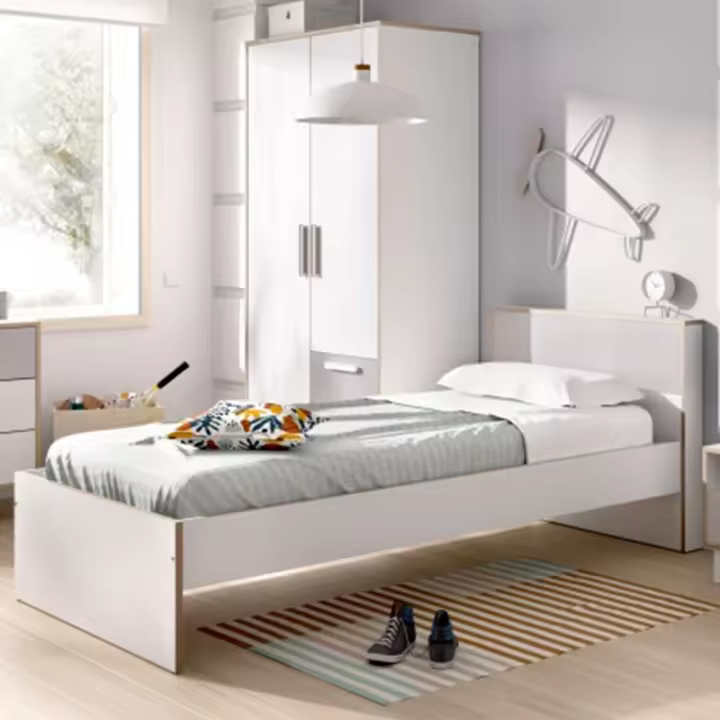 Dekit Cama Juvenil Boreal Blanco/gris 81x99x213 Cm para Colchón 90x190 - 1