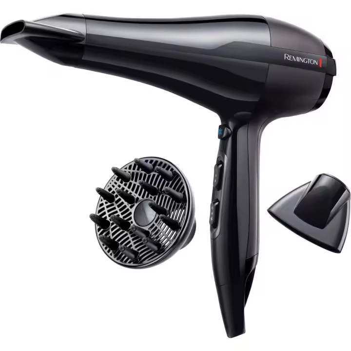 Remington Secador De Pelo Profesional Pro Air AC5999 | Potencia de 2300W, Motor AC, Tecnología Iónica, 3 Niveles De Temperatura, 2 Velocidades, Rejilla Trasera Desmontable, Incluye 2 Concentradores Y 1 Difusor Para Cabello Sin Encrespamiento - 1