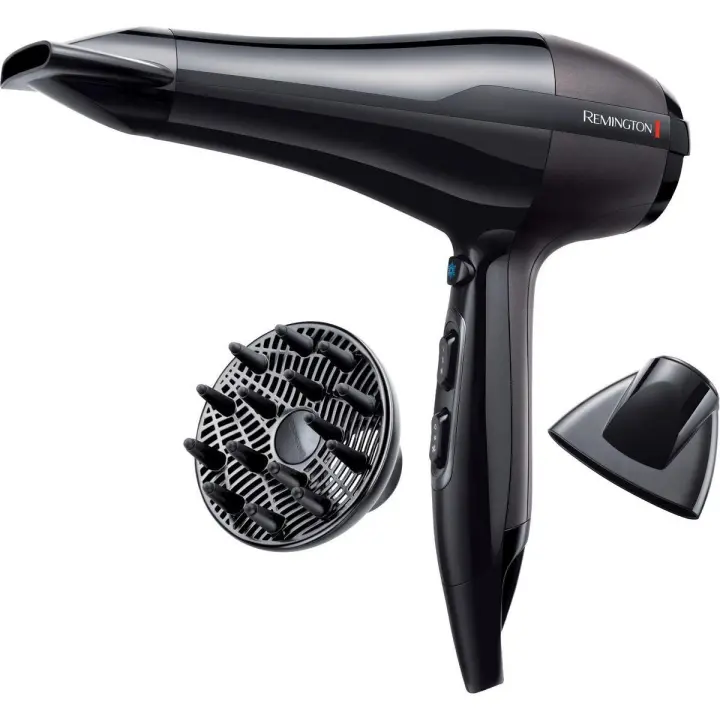 Remington Secador De Pelo Profesional Pro Air AC5999 | Potencia de 2300W, Motor AC, Tecnología Iónica, 3 Niveles De Temperatura, 2 Velocidades, Rejilla Trasera Desmontable, Incluye 2 Concentradores Y 1 Difusor Para Cabello Sin Encrespamiento - 1