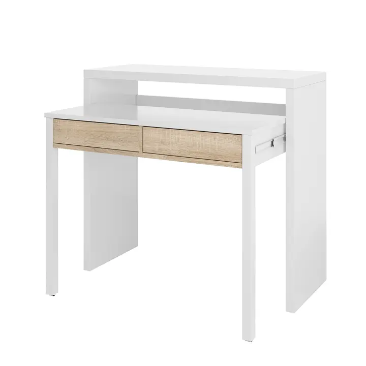 MESA DE ESCRITORIO EXTENSIBLE 88X99X36 CM ROBLE CANADIAN/BLANCO - 1