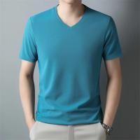 Camiseta Hombre Verano 2024 Cuello V Corta Transpirable Con Capucha Top Casual De Poliéster Para Primavera Y Verano - details 4