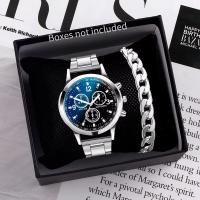 Reloj De Negocios Para Hombre Moda Reloj De Cuarzo Con Correa De Acero Inoxidable (No Incluye Caja) Estilo Casual - details 1