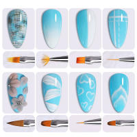 Set De 8 Brochas De Uñas Aurora Para Arte De Uñas Y Acrílico UV Gel Pintura Dibujo Flores/Líneas Brochas De Extensión Fototerapia Carving - details 6