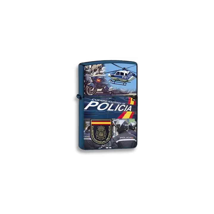 Imitación Zippo Mechero Azul Policía Nacional España para Hombres - 1