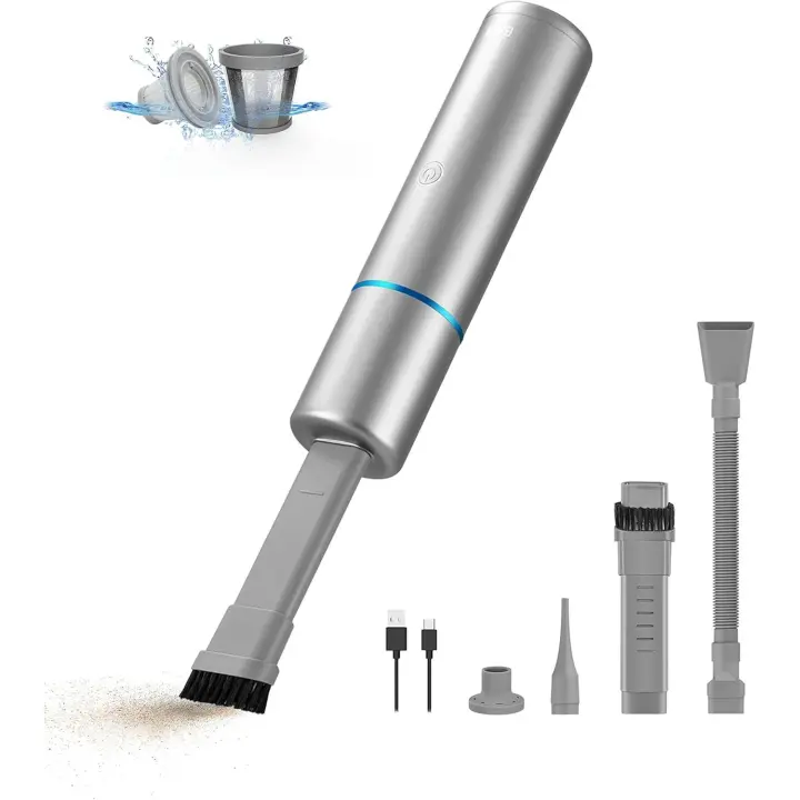 Aspiradora de Rincones, Mini aspiradora y soplador de Aire y Bomba de Mano 3 en 1, aspiradora portátil sin Cable, 3 Tipos de boquillas para Grietas, Ligera 0,45 kg, Recargable por USB - M2 - 1