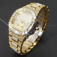 Reloj De Pulsera De Cuarzo Para Hombre MISSFOX Clásico Lujo Con Diamantes Full En Plata Acero Inoxidable Resistente Al Agua Y Shock - details 6
