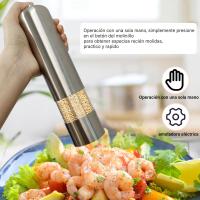 Juego de molinillo de Sal y Pimienta a barería, Molinillos Eléctricos de grosor ajustable, Luz LED para on a La Cocina - details 3