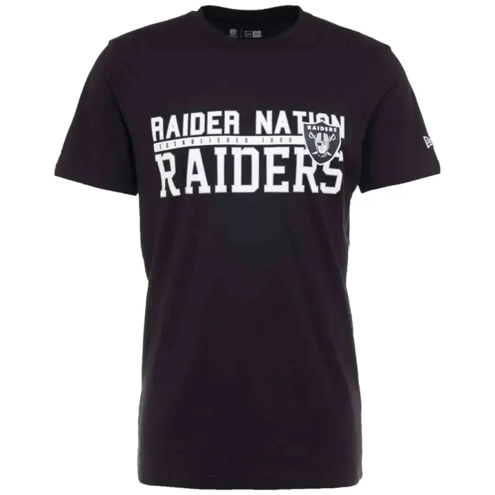 Camiseta de Manga Corta New Era Nfl Oakland Raiders Stacked Wordmark para hombre en color negro - 1
