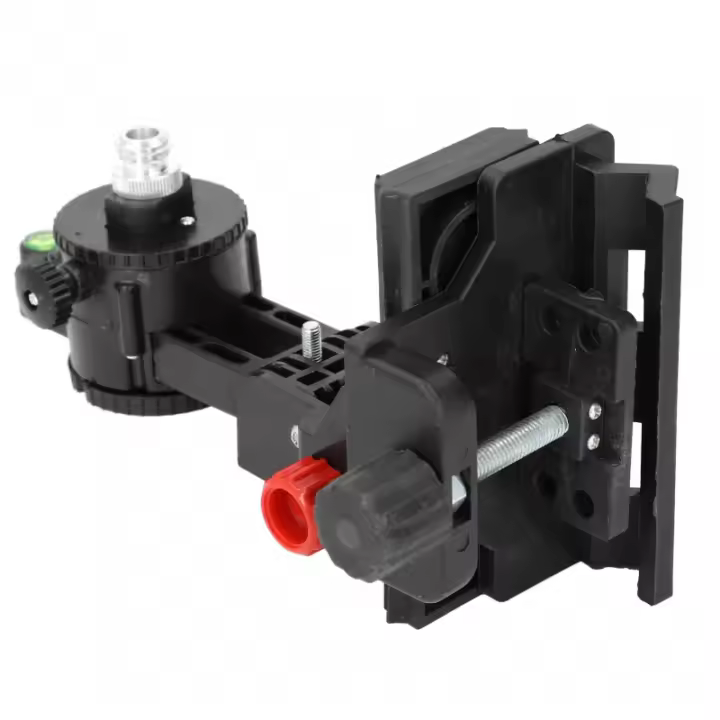 Adaptador De Ajuste Fino Con Base Pivoteable De 360 Grados Y Clip Soporte L Para Nivel De Láser Montado En Pared Y Techo - 1