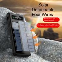 Banco de energía solar de 20000 mAh, cargador portátil, gran capacidad, 4 cables integrados, compatible con todos los teléfonos inteligentes y dispositivos USB. - details 1