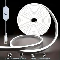 Tira De Luces LED Flexible Y Empotrable 1M Con Sensor Táctil Y Control De Brillo 5V USB Impermeable Para Decoración De Habitaciones Dormitorio Sala De Estar Cocina - details 0