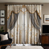 2 Piezas Cortinas De Flor Vintage Gris HD Para Decoración De Hogar Estilo Rústico Para Sala De Estar Y Dormitorio Tela De Poliéster 100% - details 5