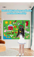 Juego De Storytelling Interactivo Con Animales De Granja Juguetes De Aprendizaje Temprano Para Niños Decoración De Pared Hecho De Tela Suave Regalo Ideal Para Niños De 7-24 Meses - details 3