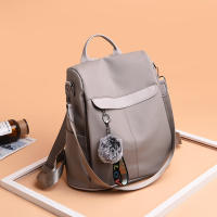 Mochila Impermeable Para Mujer Estilo De Moda Oxford Con Borla Y Pelota De Pelo Gran Capacidad Para Viajes Y Escuela - details 9