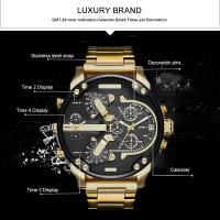Reloj De Lujo Para Hombre En Acero Inoxidable Con Pantalla Analógica Grande Cronógrafo Impermeable Para Uso Casual Y De Negocios - details 9