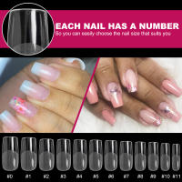 120 PCS De Tiras De Uñas Postizas Cuadradas De Gel Suave Transparente En 12 Tamaños Para Extensión De Uñas Falsas Estilo Francés - details 5
