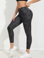 Leggings De Yoga Para Mujer Con Bolsillos Cintura Alta Modeladora Pantalones De Ejercicio De Spandex Y Poliéster Talla Verdadera - details 7