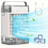 Condicionador de Aire Portátil, Mini Ventilador de 3 Velocidades con Enfriamiento por Evaporación, Control Remoto, Función Temporizador, Luz Nocturna de 7 Colores, 2 Modos de Rociado para Dormitorio, Oficina, Refrescante Personal - details 2
