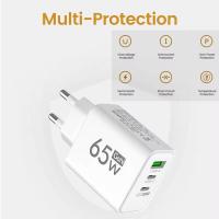 Cargador de GaN Tipo C PD Con 3 Puertos USB Adaptador De Carga Para El iPhone 15 14 Xiaomi Samsung Compatible Universal - details 2