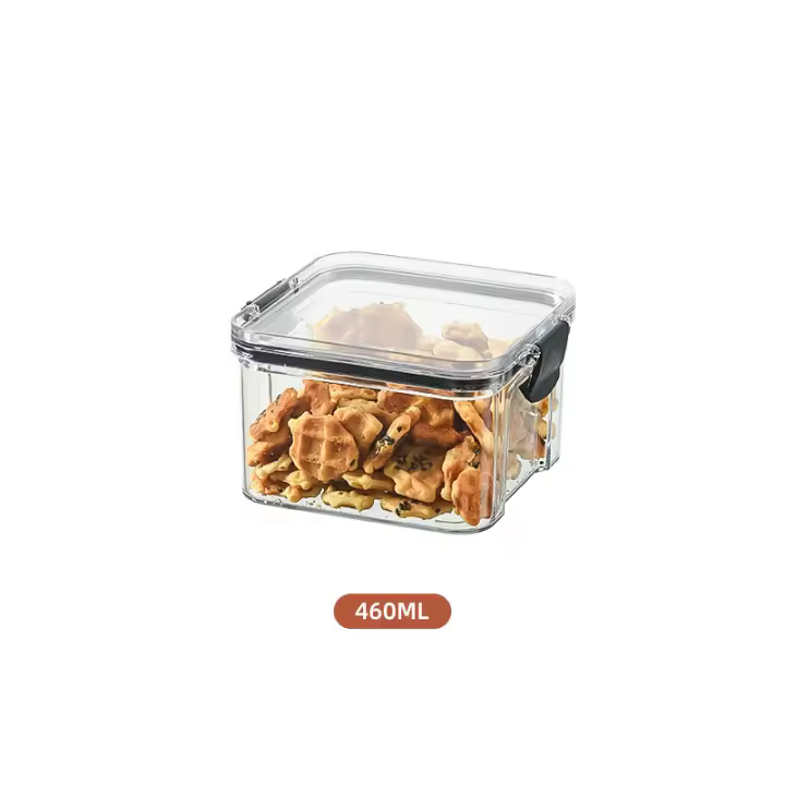 Caja De Almacenamiento Transparente Rectangular Plegable De Grado Alimenticio Sellado Para Cocina 450ml 900ml Anti-humedad - 1