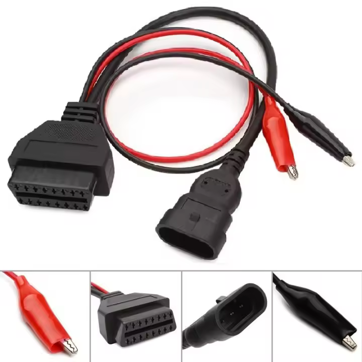 Cable Adaptador Fiat Ducati Aprilia Guzzi 3 pin OBD2 16 pin Con Pinzas - 1