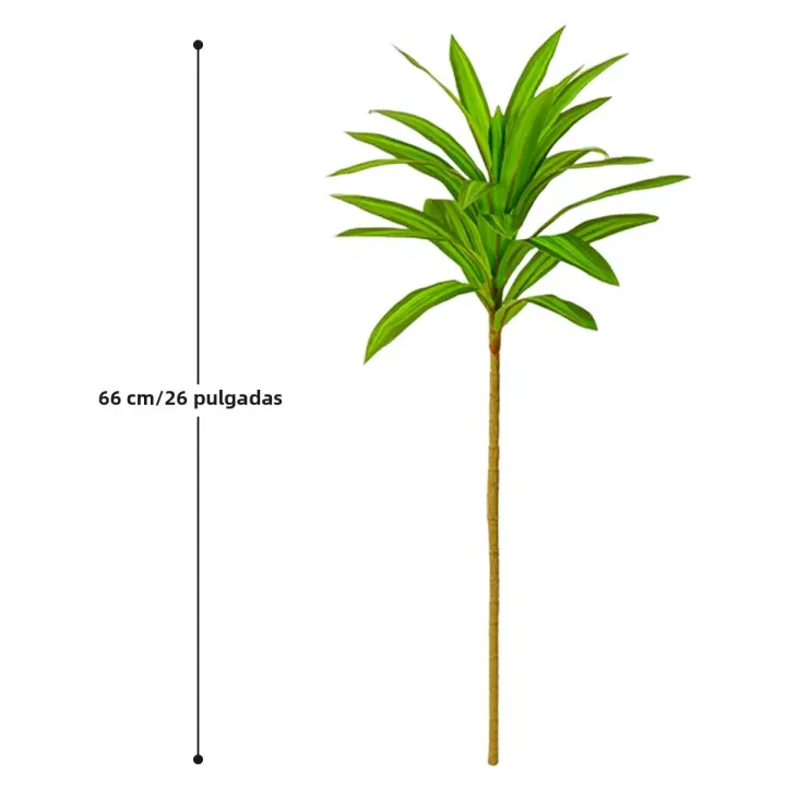 Arbol De Palma Artificial 66-98cm Ramas De Bambú Plástico Plantas Tropicales Para Decoración De Escritorio En Casa Falso Grama - 1