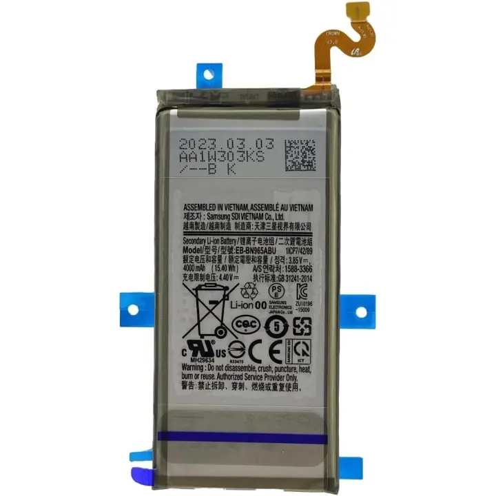 Batería Original EB-BN965ABU Compatible para Samsung Galaxy Note 9 (N960F) / (Capacidad 4000mAh) / Nueva Fabricacion/Accesorio Original/Service Pack - 1