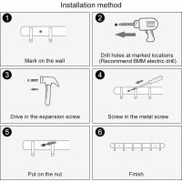Perchero Gancho de pared simple de acero inoxidable Toallero Toallero Toallero para ropa para baño WC Cocina familiar - 4 ganchos 22,5 cm - details 2